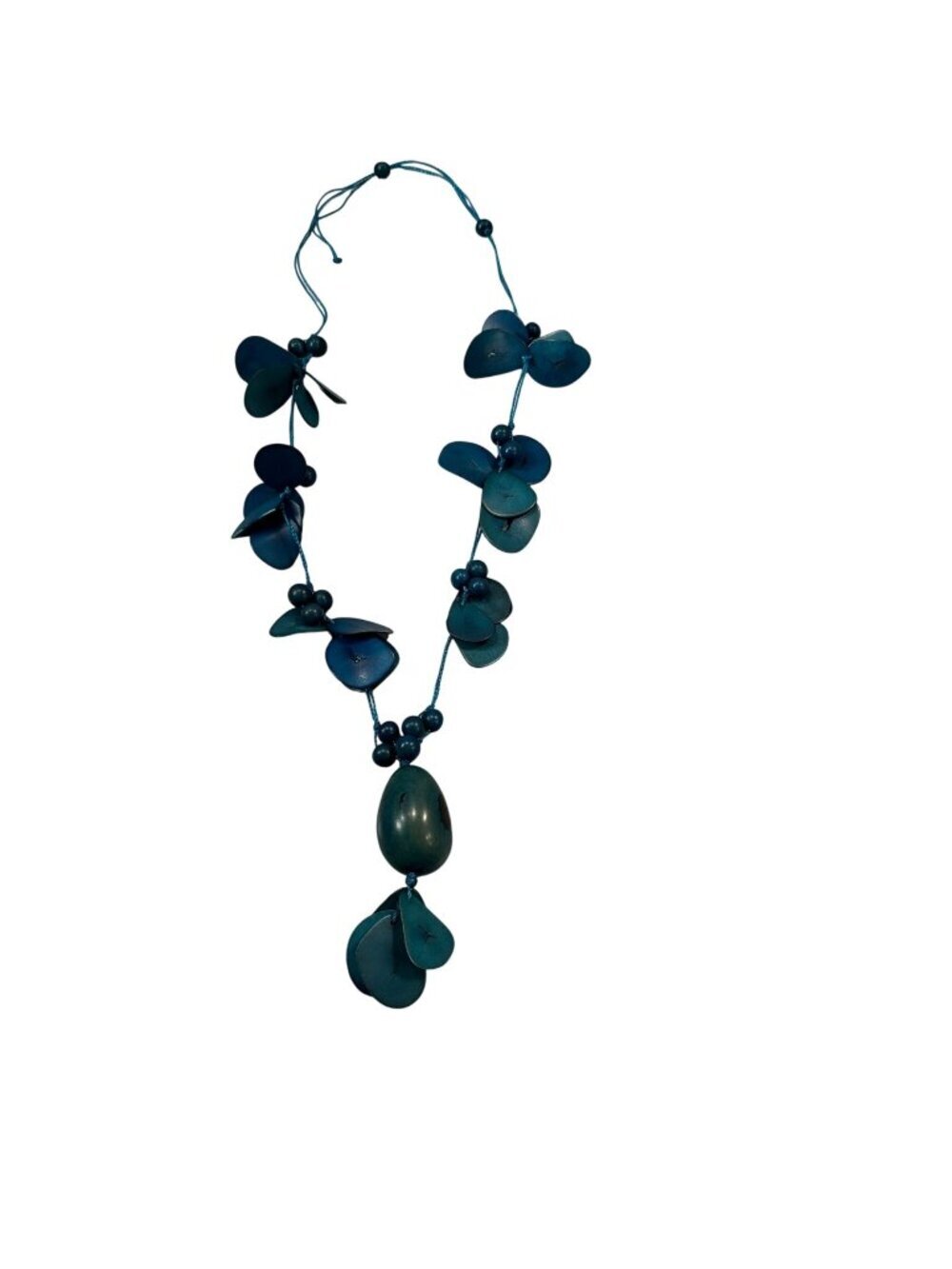 Tagua Colorful Nut Necklace Adjustable Handmade Boho Tropical Aqua Jewelry